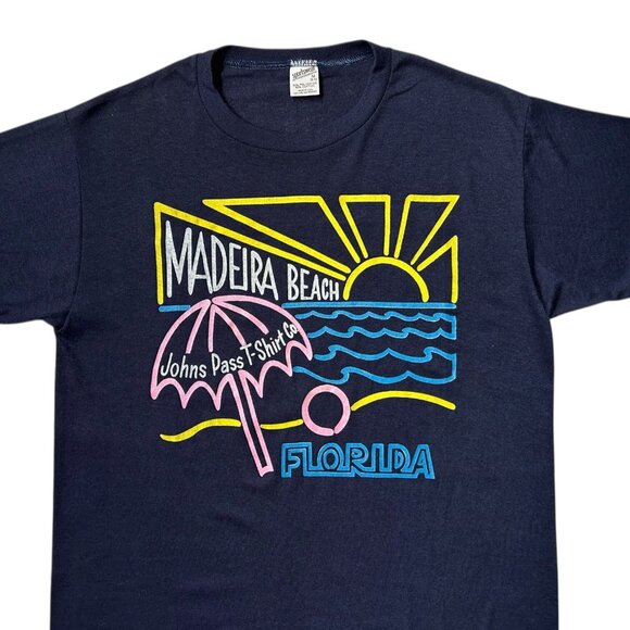 80s Vintage Madeira Beach Florida T-shirt Single Stitch Johns Pass T-shirt Co. - Picture 4 of 6